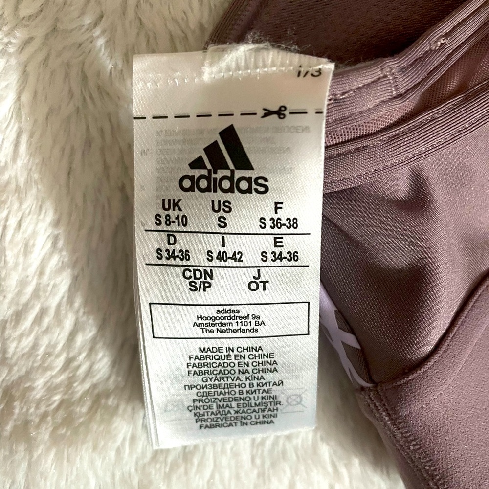 ADIDAS DRST TORCH WOMEN TRAINING BRA PURPLE FI6584 Small - Picture 5 of 8